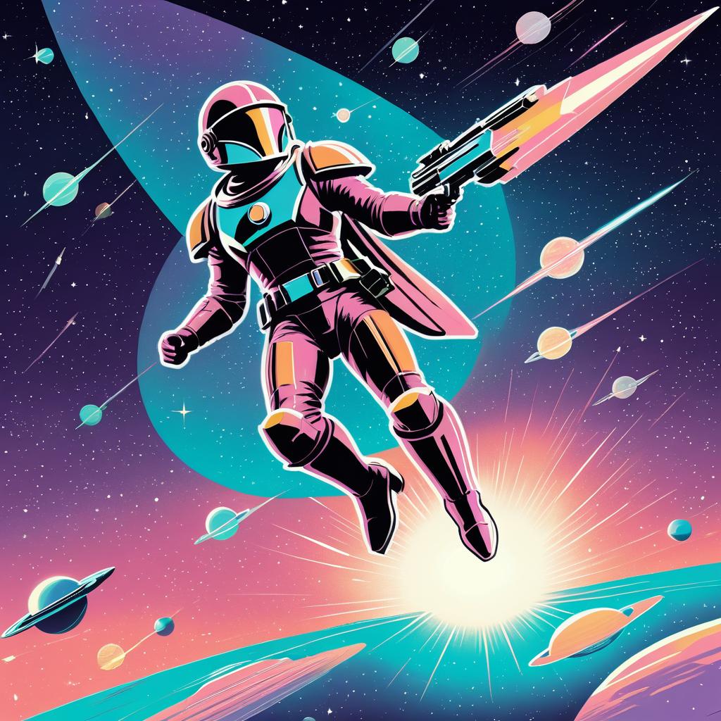 Cosmic Bounty Hunter Retro Sci-Fi Poster