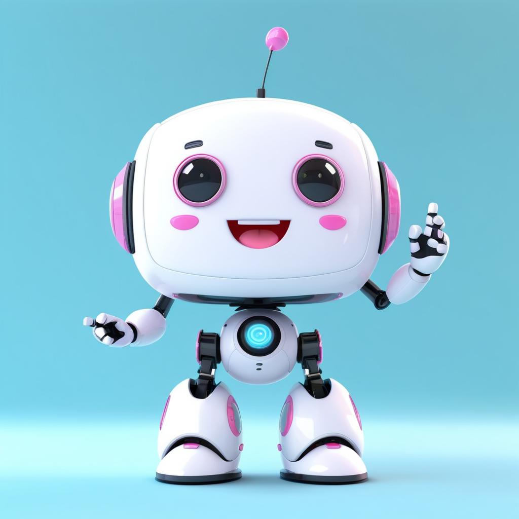 Kawaii 3D Robot Animation Laughing