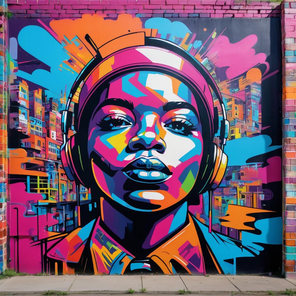 Vibrant Graffiti Art: Nostalgia Meets Progress