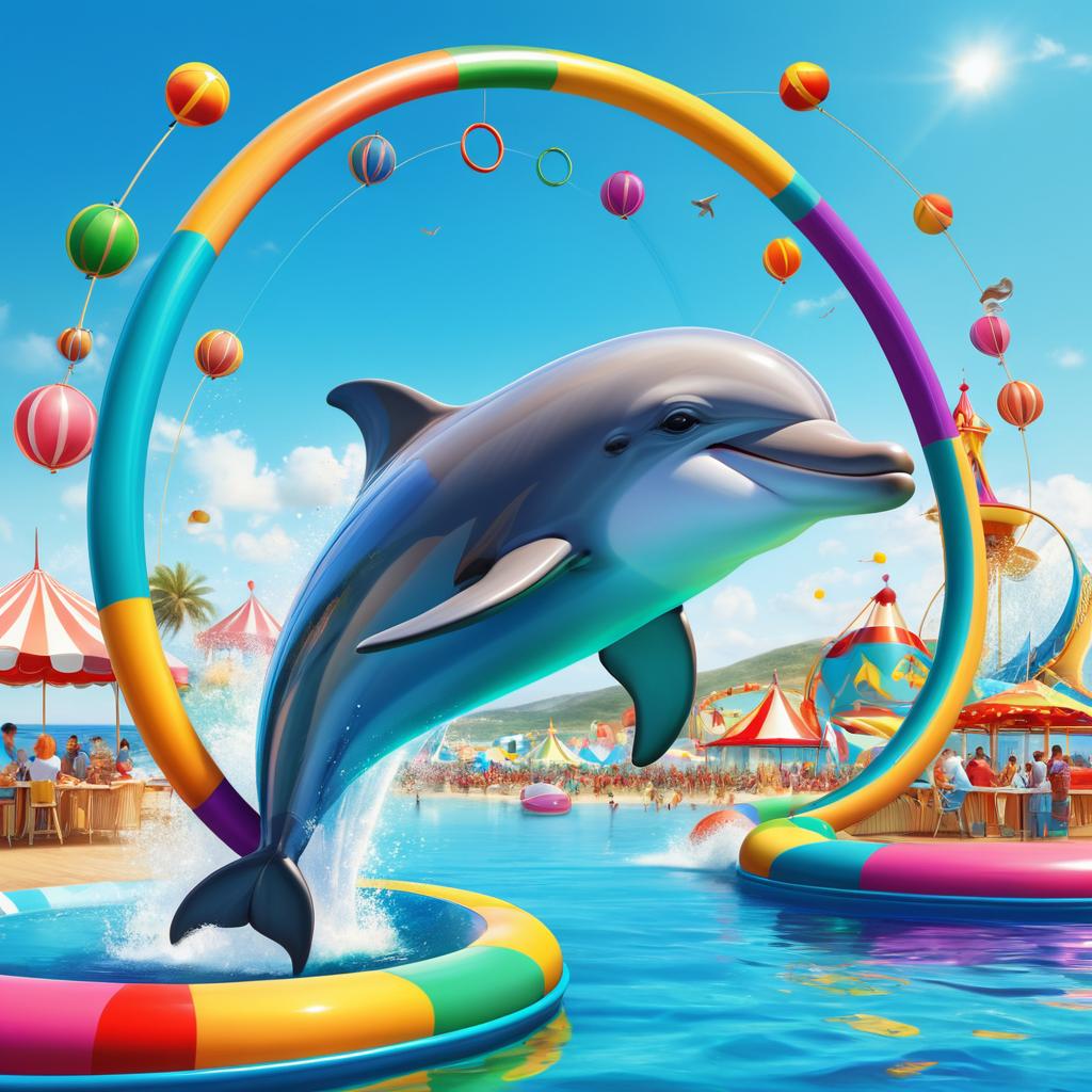 Whimsical Dolphin at Colorful Carnival