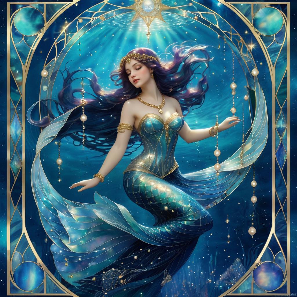 Ethereal Mermaid in Art Deco Style