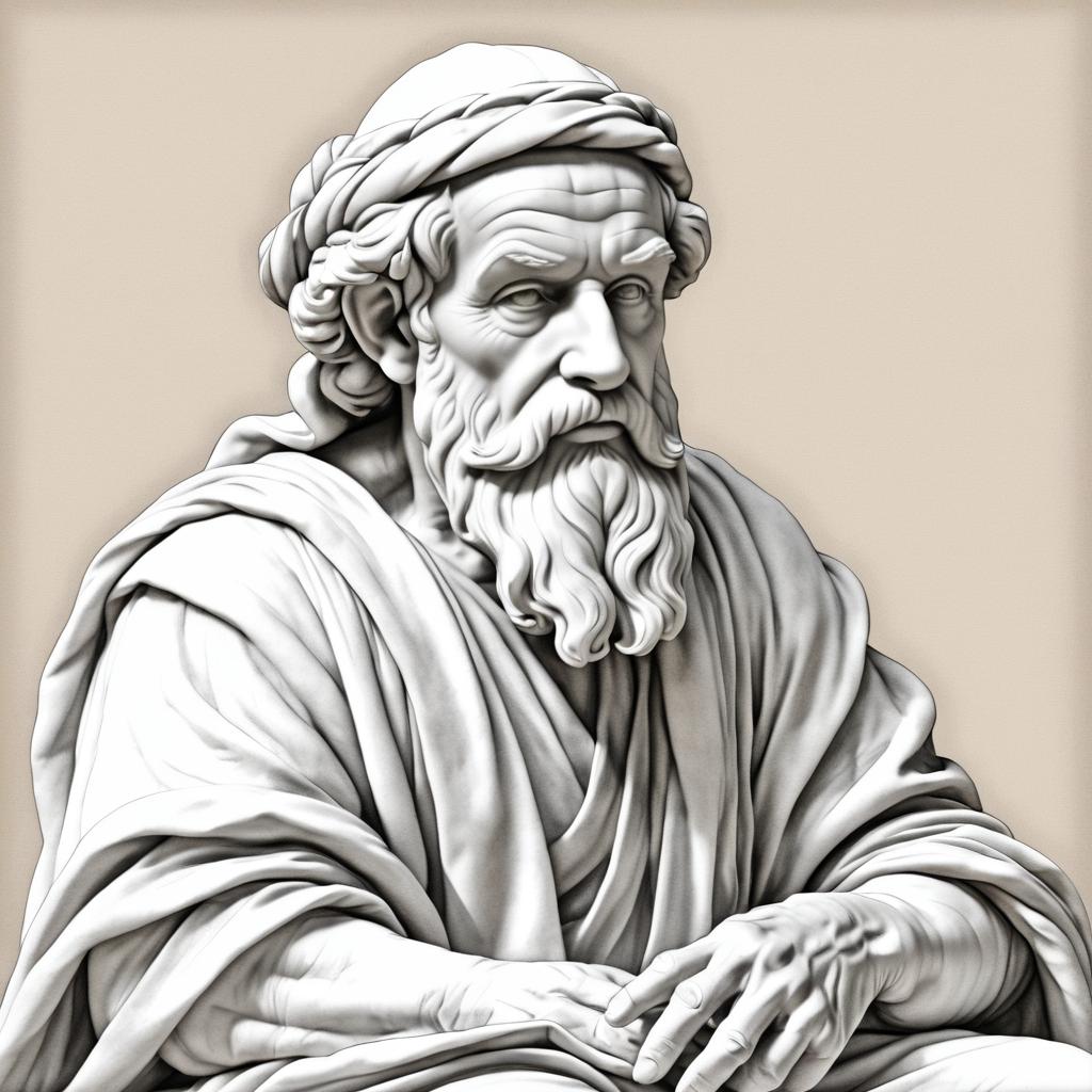 Michelangelo's Serene Elder in Pencil