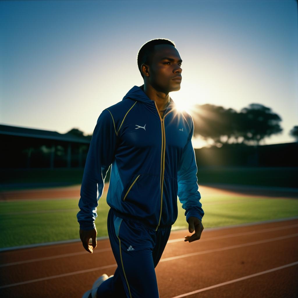 Dramatic Dawn Training of an Athlete