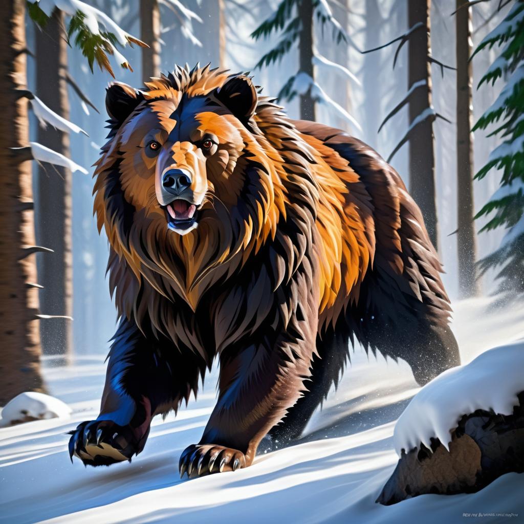 Epic Anime Portrait of a Feral Bear