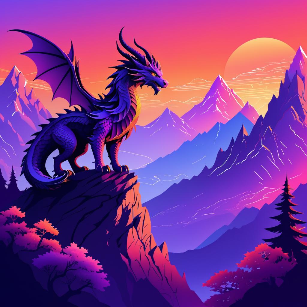 Majestic Dragon at Sunset Peak