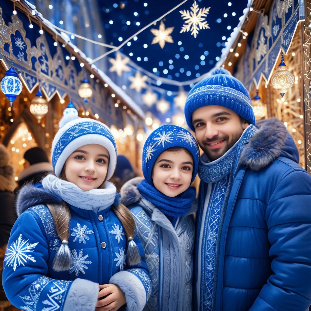 Moscow Winter Market Family Gathering Scene