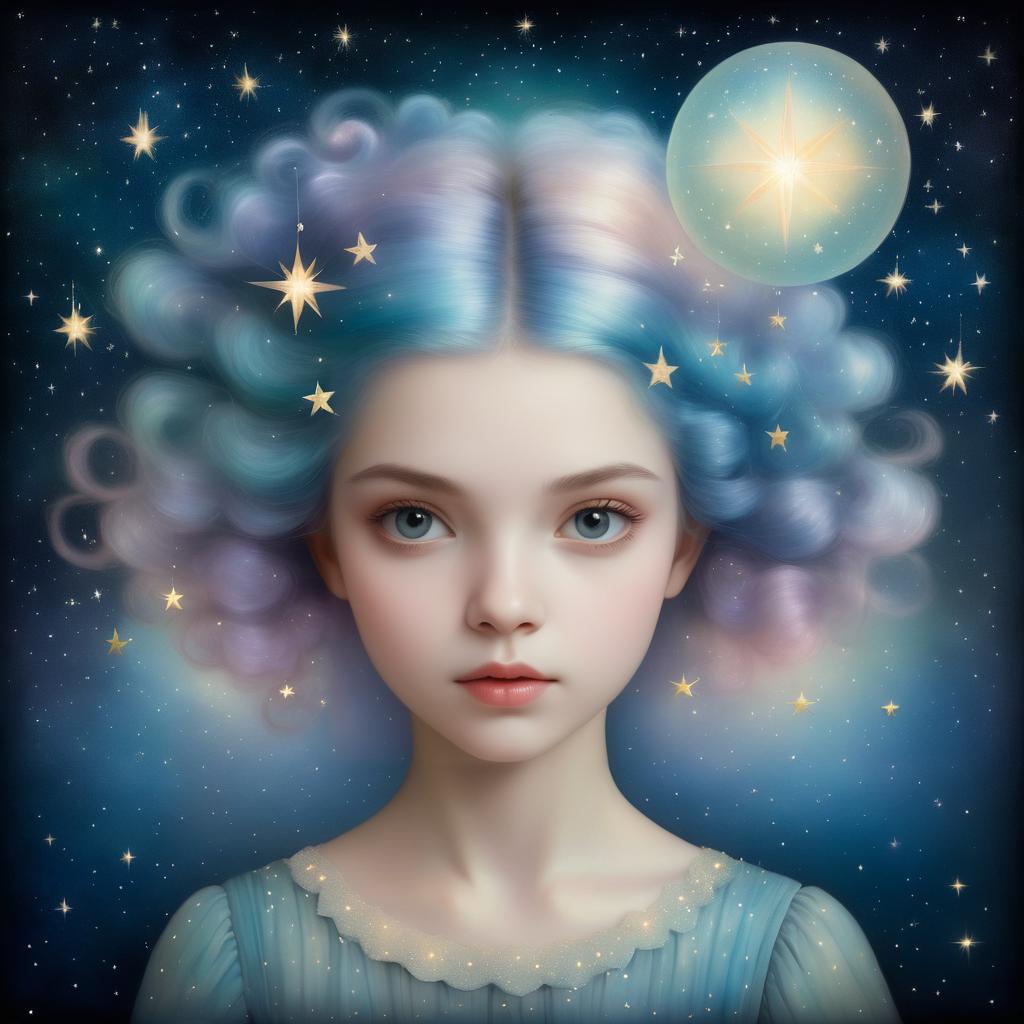 Dreamy Surreal Portrait of a Young Girl