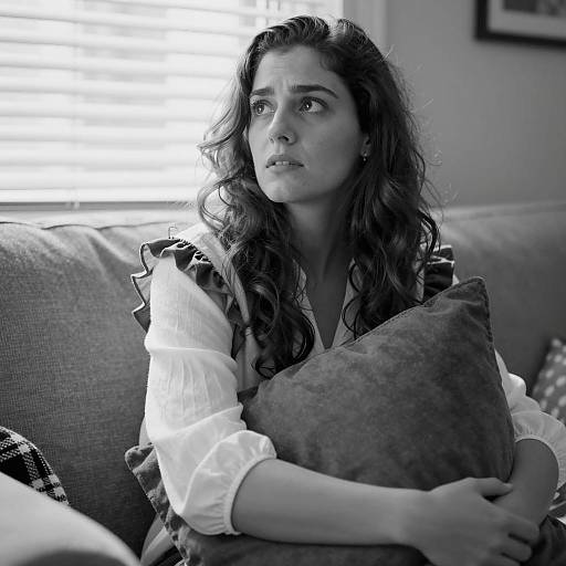 Intense Black and White Portrait of Woman