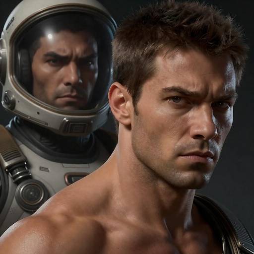 Intense Sci-Fi Portrait of a Muscular Man