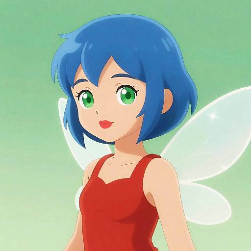 Cute Fairy Girl with Sparkly Wings