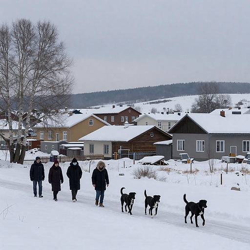 Winter Wonderland: Snowy Village Scene
