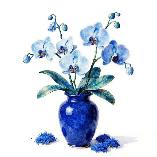 Contemporary Sapphire Vase Still-Life