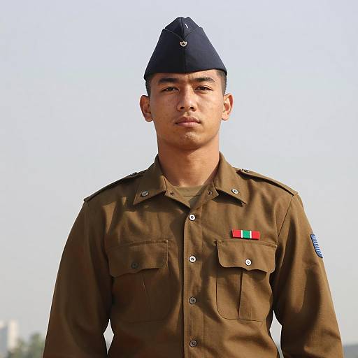 Young Male Soldier in Air Force Uniform