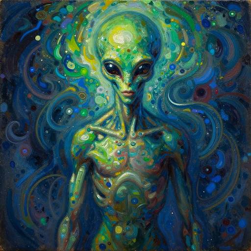 Surreal Alien Oil Painting Portrait