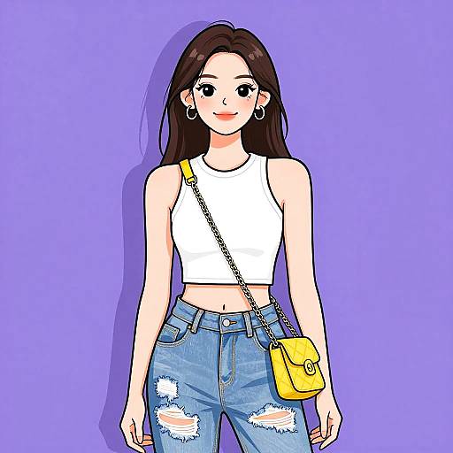 Smiling Woman in Casual Chic Outfit