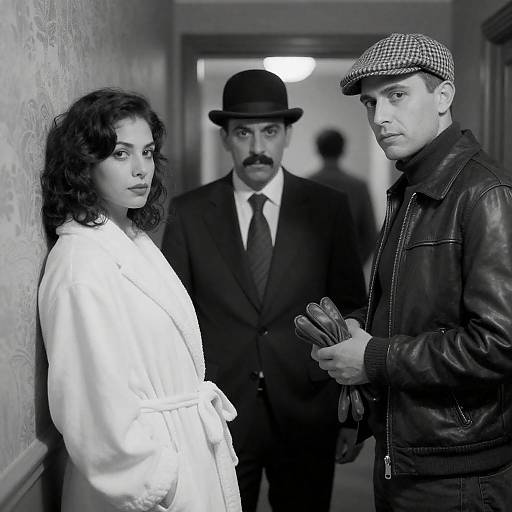 Intense Black-and-White Indoor Portrait