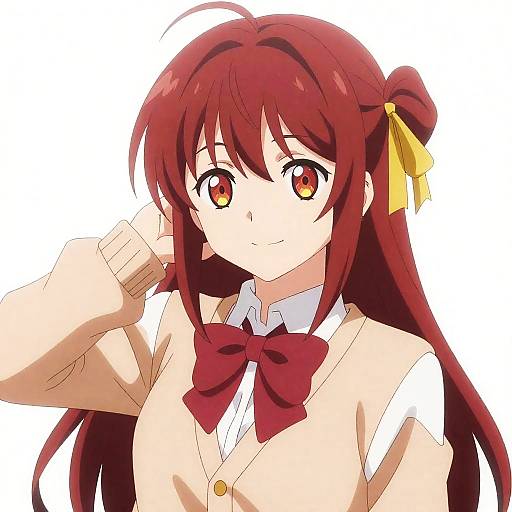 Adachi Rei Schoolgirl Side Ponytail Smile