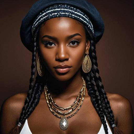 Realistic Portrait of Dark-Skinned Woman