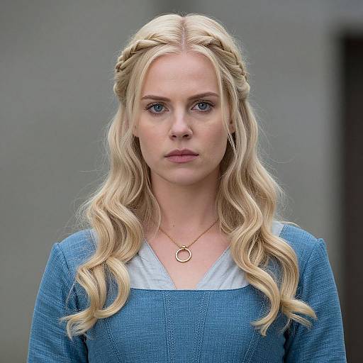 Realistic Blonde Woman in Medieval Dress