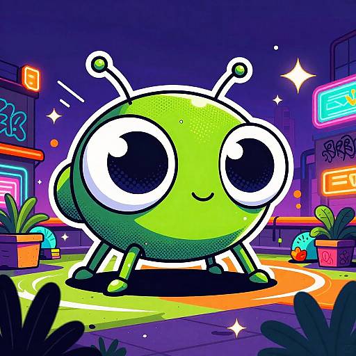 Cyberpunk Insect Eyes Rooftop Garden