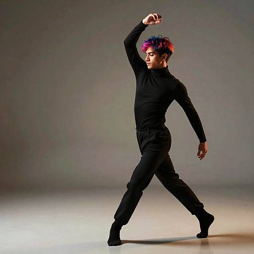 Male Dancer with Peekaboo Color Hairstyle