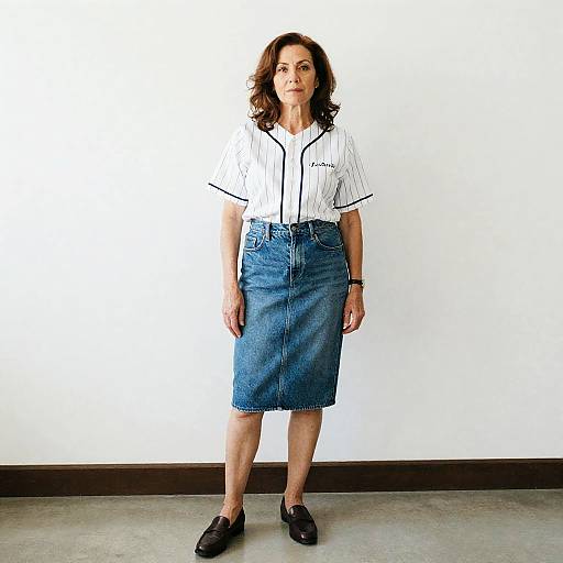 Technicolor Retro Baseball-Chic Woman Portrait