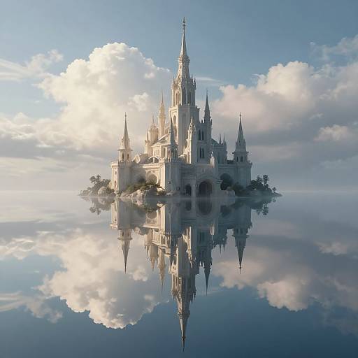 Ethereal Citadel Above Mirrored Abyss