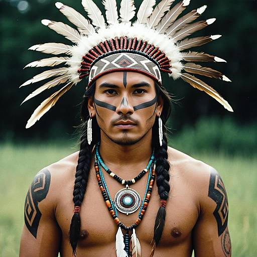 Tribal Native American Warrior Portrait