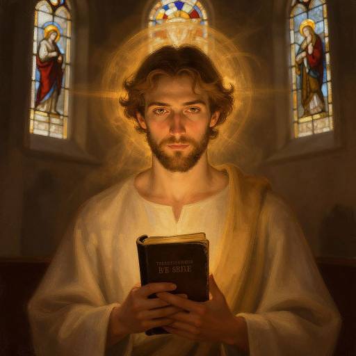 Serene Christian Man in Chapel