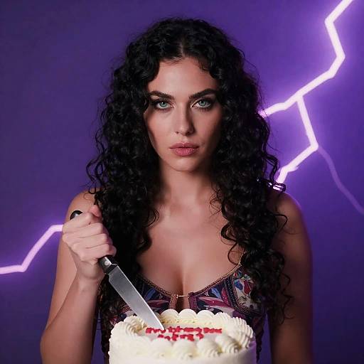 Mystical Woman with Cake and Knife