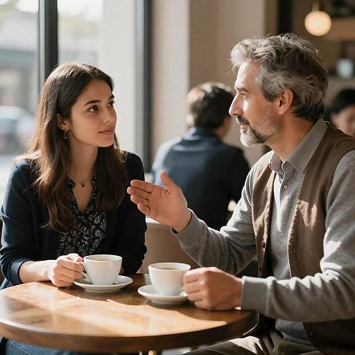 Candid Café Moment: A Couple's Interaction