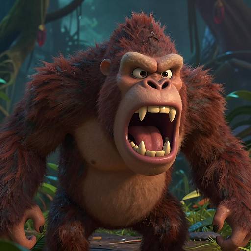 Roaring Retro Sasquatch in Jungle