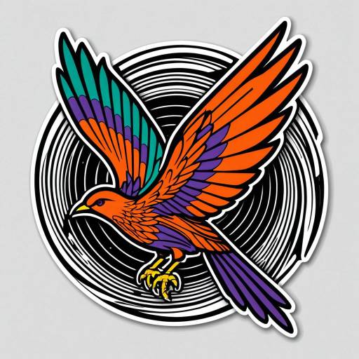 Abstract Firebird Sticker Design