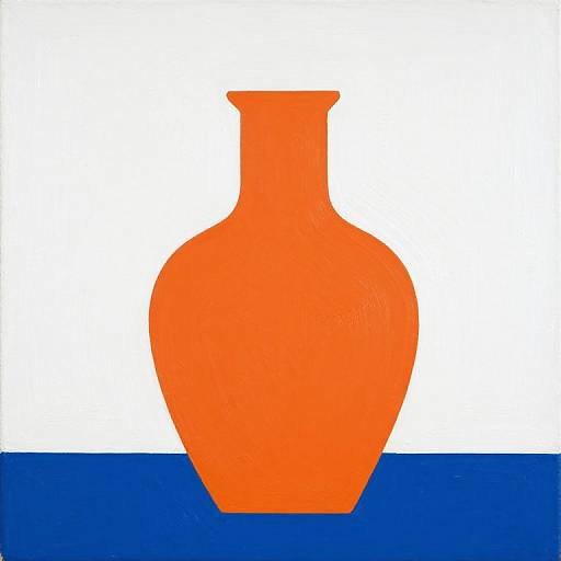 Minimalist Orange Vase Acrylic Art