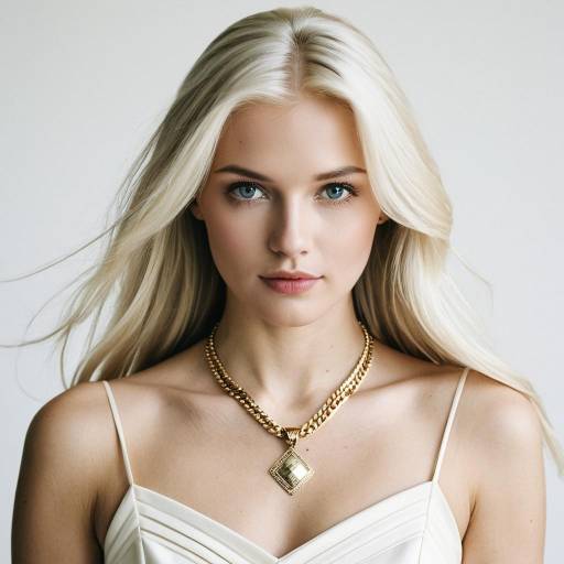 Elegant Blonde Woman with Gold Necklace