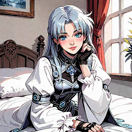 Nanoha in Armored Dress Sitting