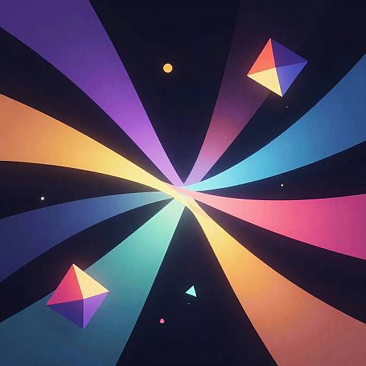 Abstract Colorful Ribbons and Shapes