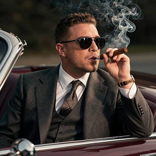 Andrew Tate in Vintage Car Smoking