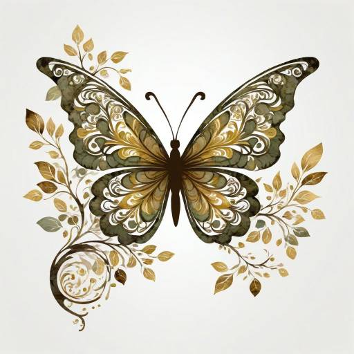 Elegant Butterfly Silhouette in Watercolor