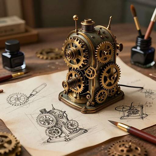 Steampunk Sketch Prompt Generator