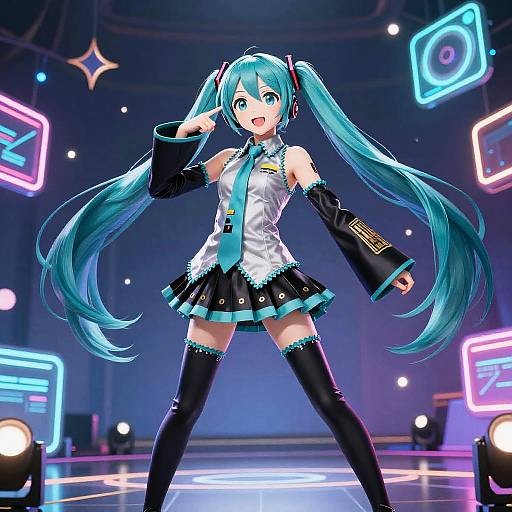 Hatsune Miku Futuristic Neon Performance