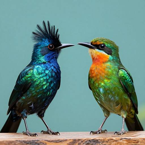 Vibrant Birds in Silent Communication