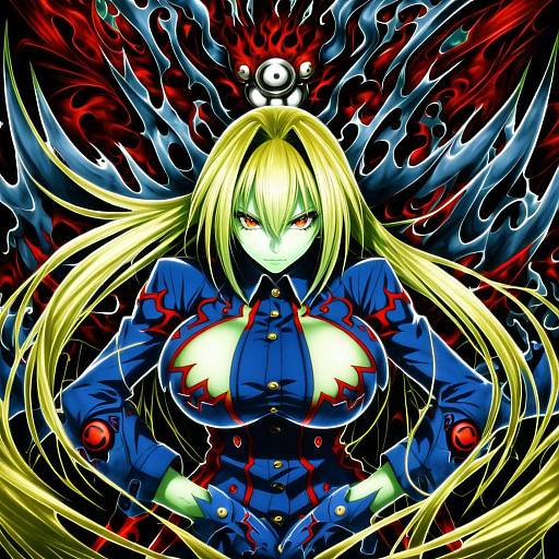 Illustration of Arakune, blazblue in the style of Katayama kei