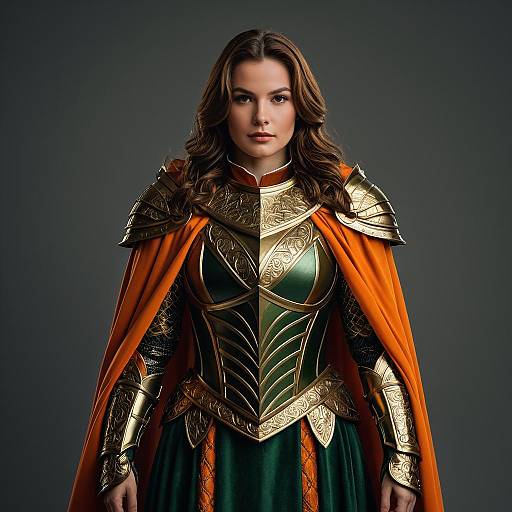 Female Warrior in Medieval Fantasy Armor