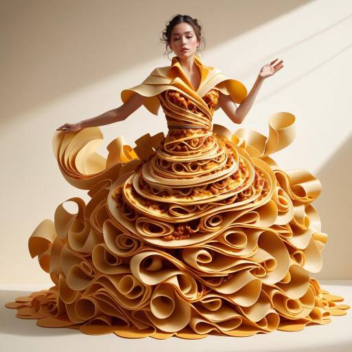 Surreal Fashion: Woman Wrapped in Lasagna