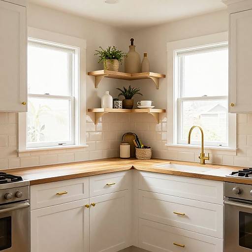 Cozy White Kitchen with Gold Accents