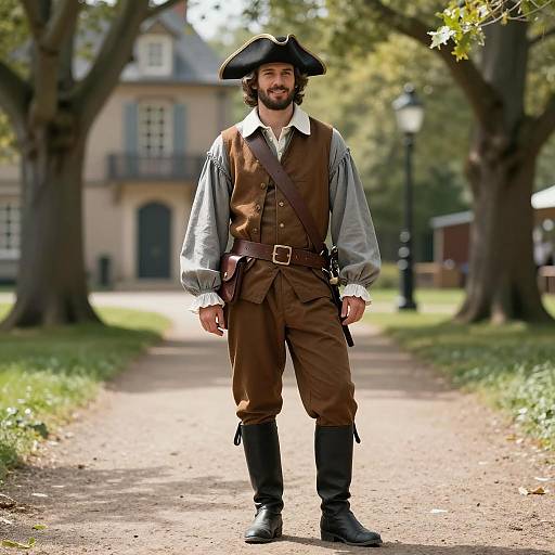 Photorealistic Musketeer Portrait in Nature