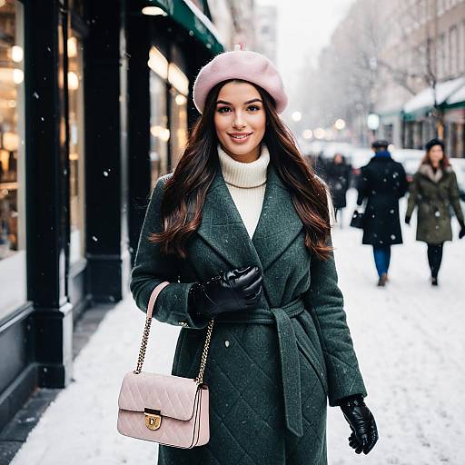 Woman in Classic Winter Street Style Outfit