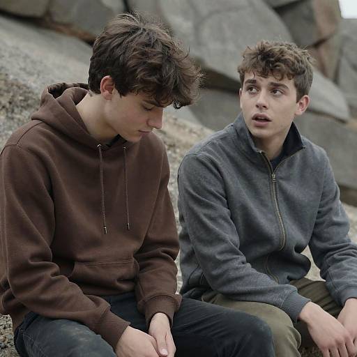 Dramatic Scene of Two Young Men