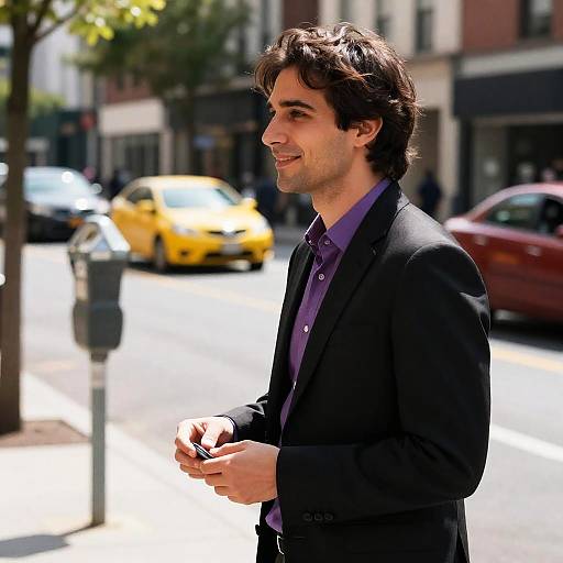 Smiling Man in Urban Street Portrait